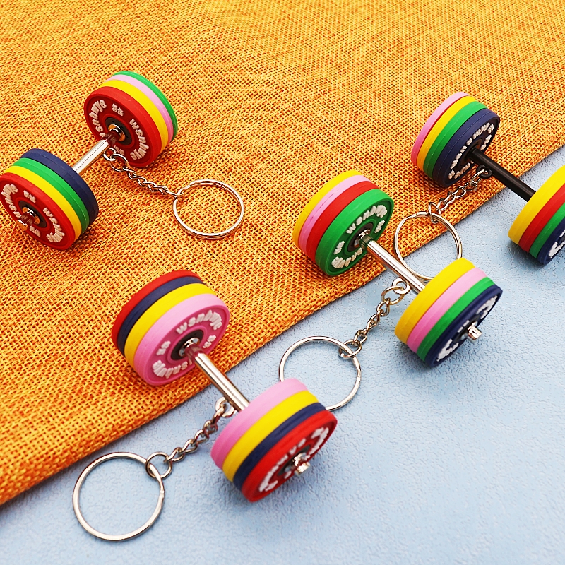 Wsnbwye Llaveros Paris Gift Anime Sublimation Fan DIY Fitness Equipment Gym Fitness Barbell Key Chain