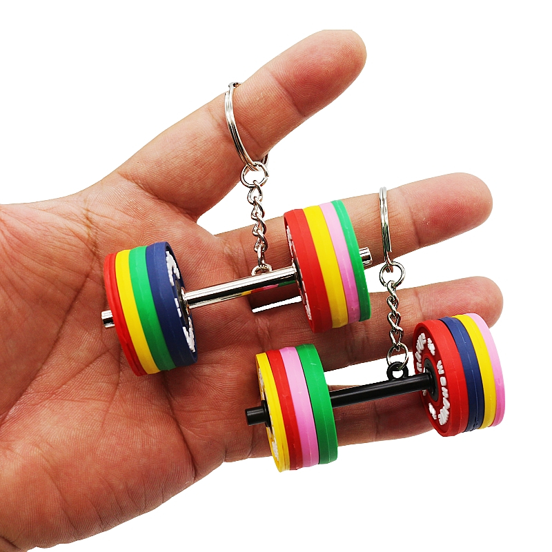 Wsnbwye Llavero Anime Acrilico Fitness Gift Anime Sublimation Fan DIY Equipment Gym Fitness Barbell Key Chain