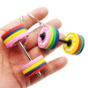 Wsnbwye Llaveros DIY Fitness Equipment Key Chain Pvc Dumbbells Sport Metal Barbell Key Chain