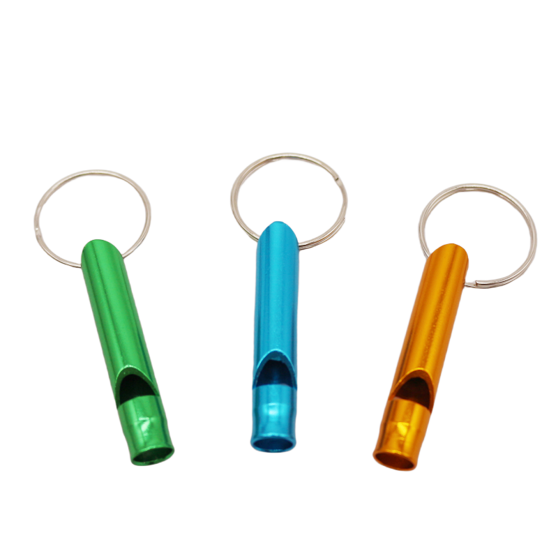 WSNBWYE Multiple Colors Cheap Security Whistle Aluminium Alloy Whistle Keychain For Outdoor Camping