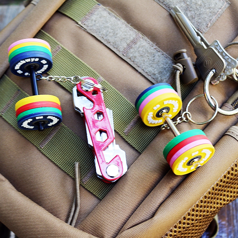 Wsnbwye Llaveros Paris Gift Anime Sublimation Fan DIY Fitness Equipment Gym Fitness Barbell Key Chain