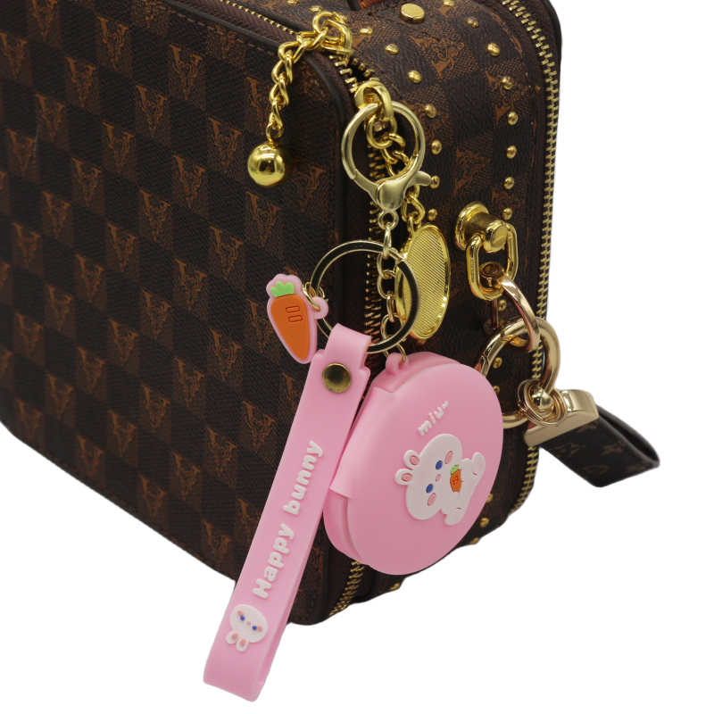 WSNBWYE 2023 Cartoon Cute Folding Makeup Mirror Keychain For Women Custom Pvc Keychain