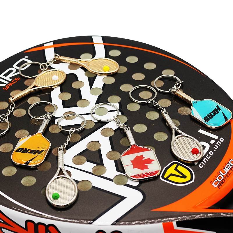 Wsnbwye Llaveros Bag for Padel Racket Gift Anime Sublimation Fan DIY Rubber Silicone Padel Racket Kid Keychain