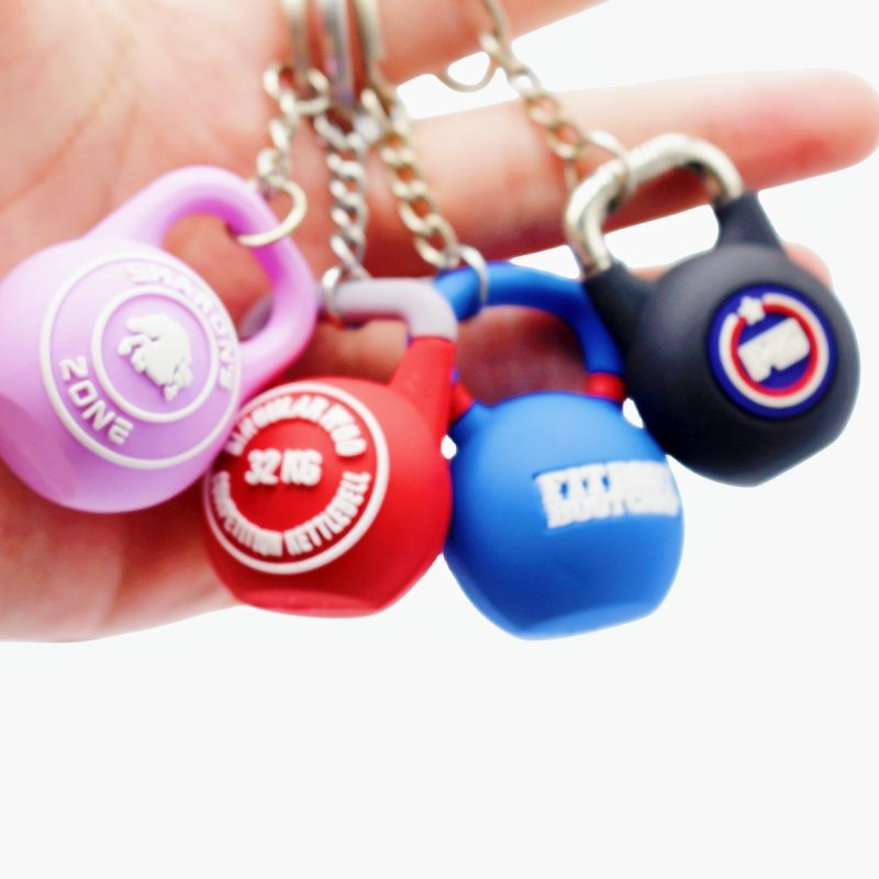 Wsnbwye Dumbbell Keychain For Fitness Club Souvenir Rubber LED Anime Fan Gift Key Organizer Soft Pvc Keychain Making Machine