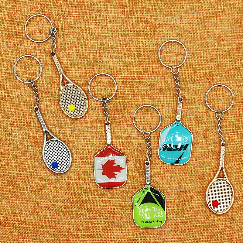 Wsnbwye Paddle Racket Low Price Gift Anime Sublimation Fan DIY Metal Keychain Badminton Ball Key Chain
