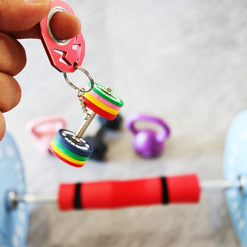 Wsnbwye Llaveros Paris Gift Anime Sublimation Fan DIY Fitness Equipment Gym Fitness Barbell Key Chain