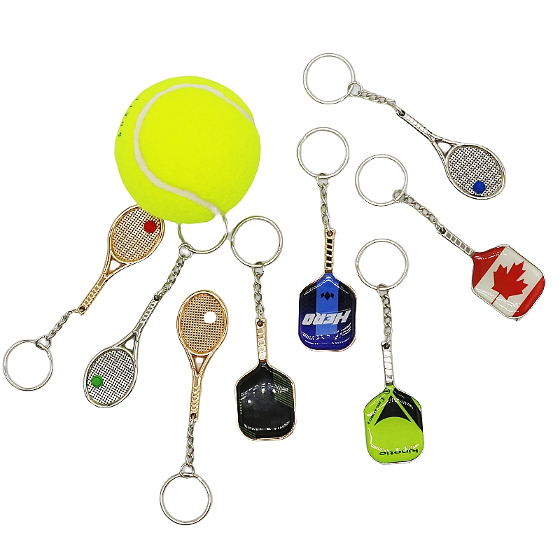 Wsnbwye Paddle Racket Low Price Gift Anime Sublimation Fan DIY Metal Keychain Badminton Ball Key Chain