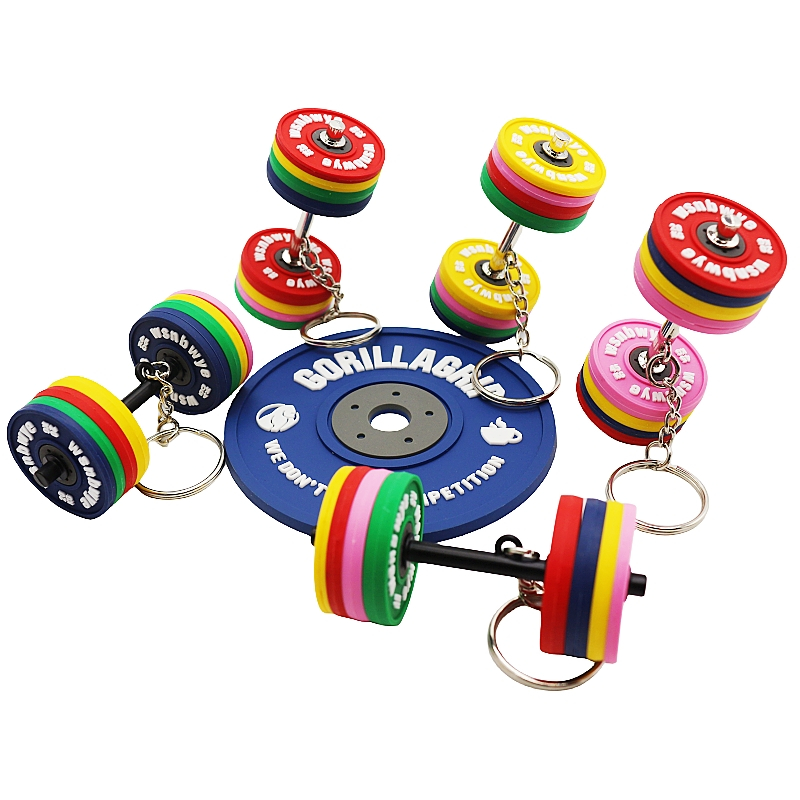 Wsnbwye Llaveros Paris Gift Anime Sublimation Fan DIY Fitness Equipment Gym Fitness Barbell Key Chain