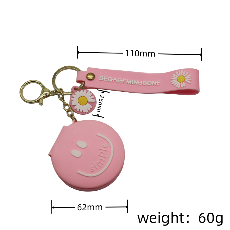 WSNBWYE 2023 Cartoon Cute Folding Makeup Mirror Keychain For Women Custom Pvc Keychain