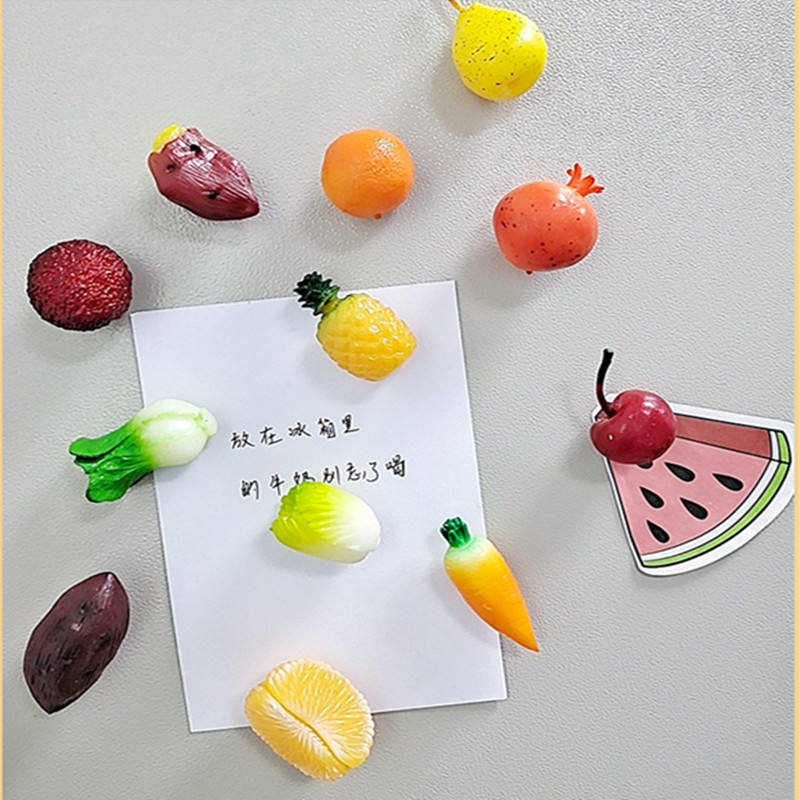 Simulation Model Fridge Fruit Magnets For Kids Birthday Gifts Soft PVC Rubber Fruit Fridge Magnet 3d Food Fridge Magnets Sale