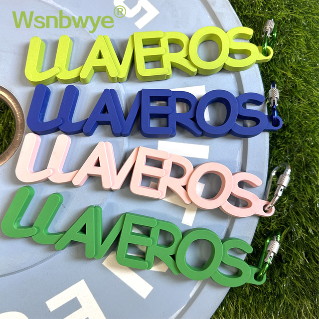 1PC Wsnbwye Fashion And Creative Trendy Brand Pendant Color Font Rubber LLAVEROS Keychain English Font Macaron Keychain for Gift Backpack Hanging Decoration Display