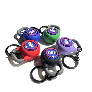 Wsnbwye Colorful fashion sports wind rubber kettlebell key chain Creative muscle strong fitness weight Outdoor keychain for display gift backpack pendant