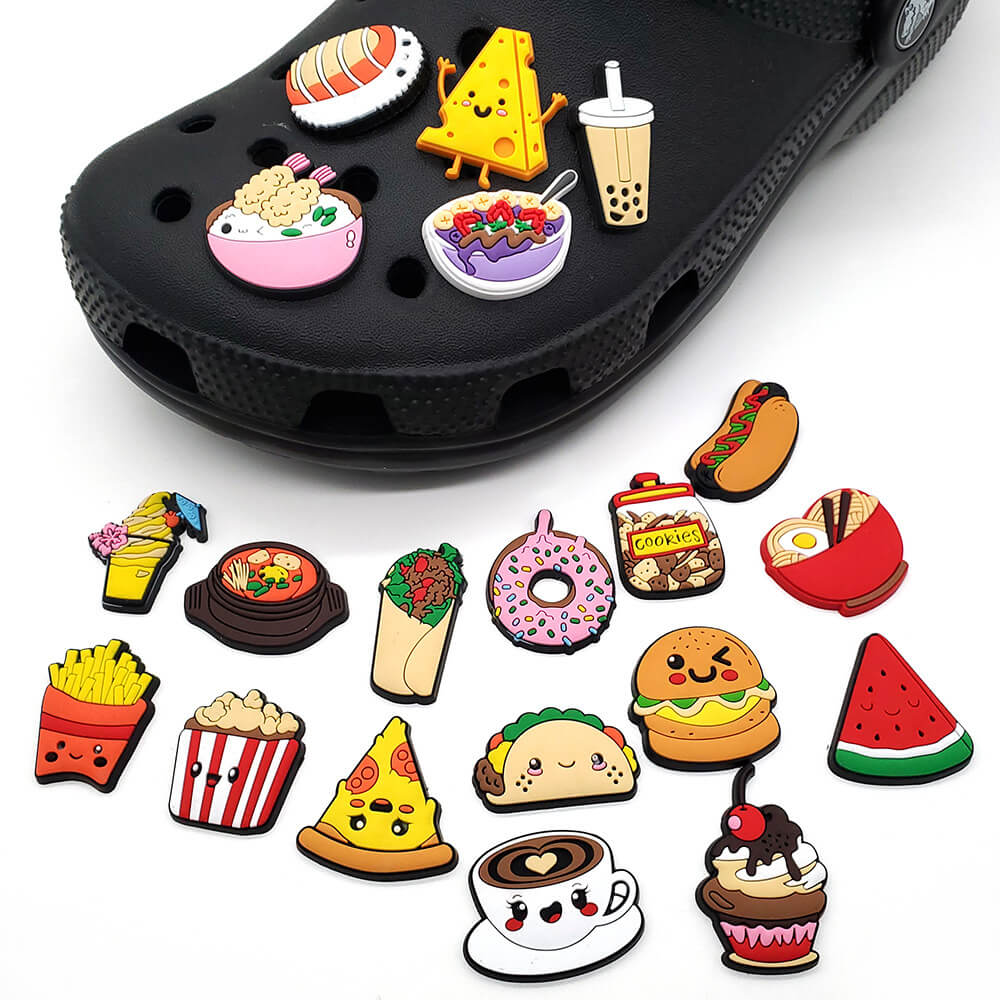 Food Series Shoe Decoration Cartoon Bubble Shoes Charms
