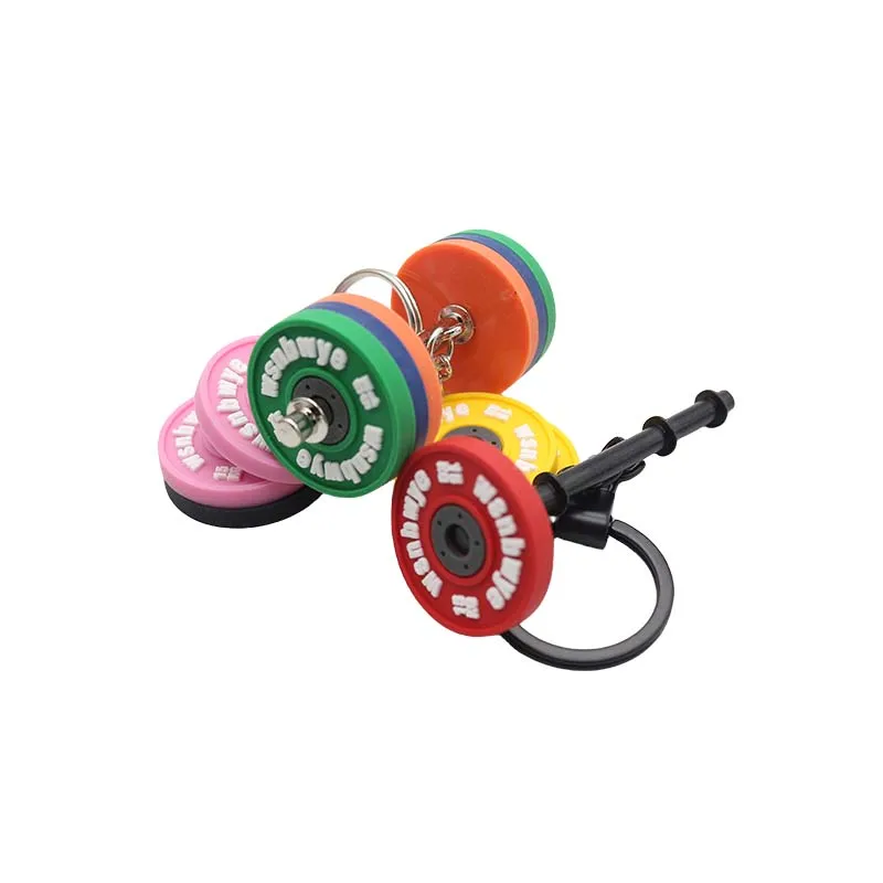 Wsnbwye 7 Hole Weight Plate DIY Sublimation Anime 3D Llaveros CHAVEIRO Urethane Dumbbell Set Lb Key Chain