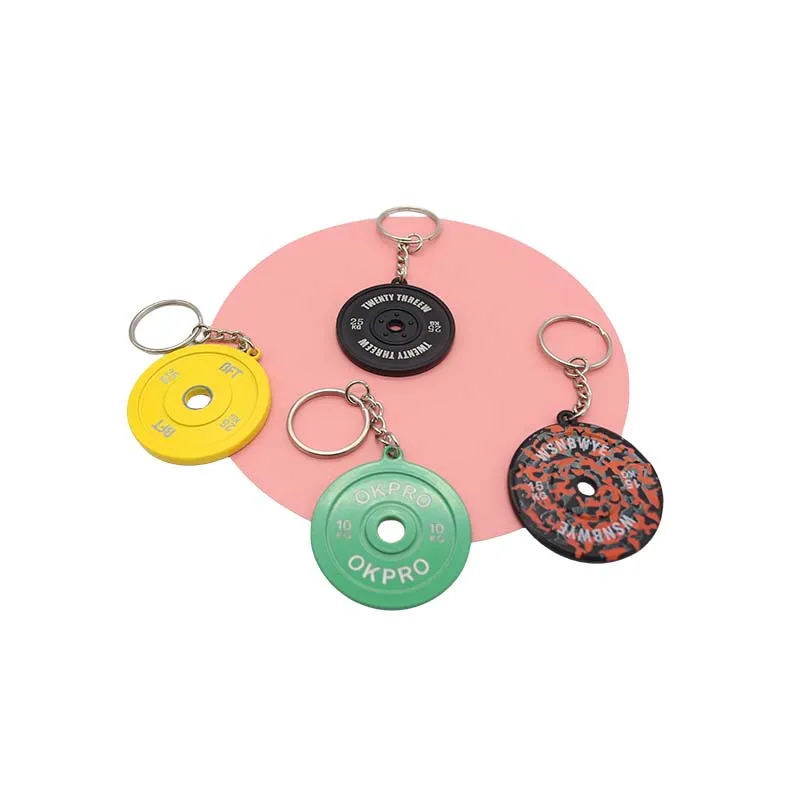Wsnbwye discos pesas gym techno gym DIY Sublimation Anime 3D llaveros CHAVEIRO metal steel weight stack plates for gym keychain