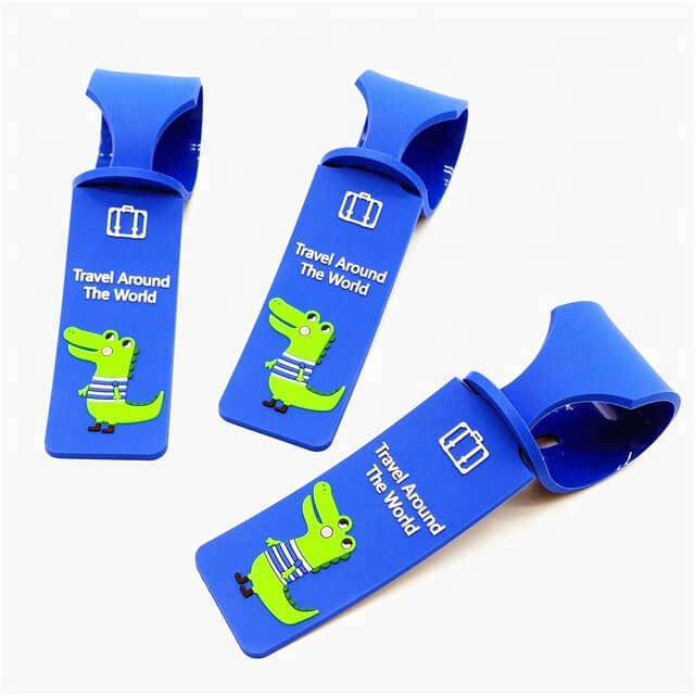 2D Logo Soft Pvc Rubber Travel Airplane Suitcase Luggage Name Tag