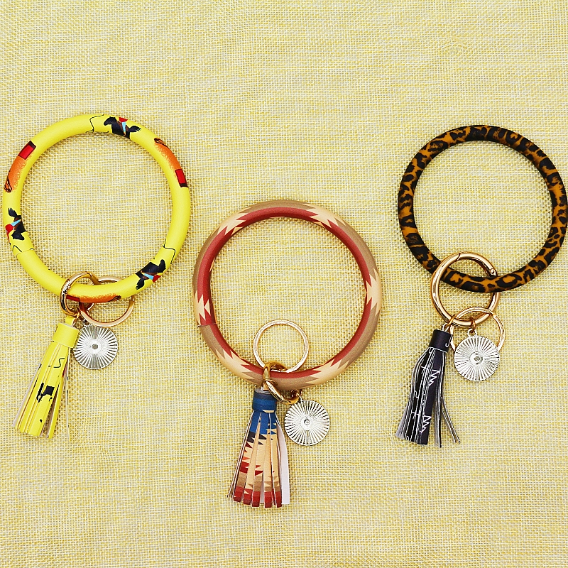 Wsnbwye Tag Leather Tassels LED Anime Fan Gift Key Organizer Lanyard Key Wristlet Beaded Lanyards for Id Badges Keyrings