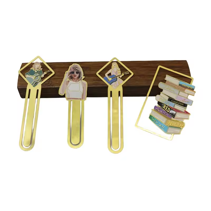 Wsnbwye Brass Bookmark Book Mark Enamel DIY Sublimation Anime 3D Bismillah Metal Floral Magnetic Paperclip Bookmark