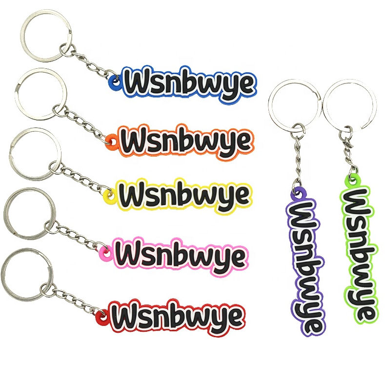 Personalized Creative 2d 3d Letter Key Chain Custom Logo PVC Keychains Soft Rubber Key Chains