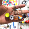3D Simulation Basketball Glass Key Chains Other Key Chains Mini Football Crys