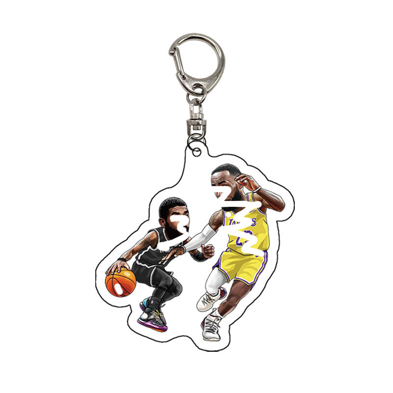 Creative Acrylic Key Chain Bag Pendant Llavero estrella de baloncesto Plastic Keychain