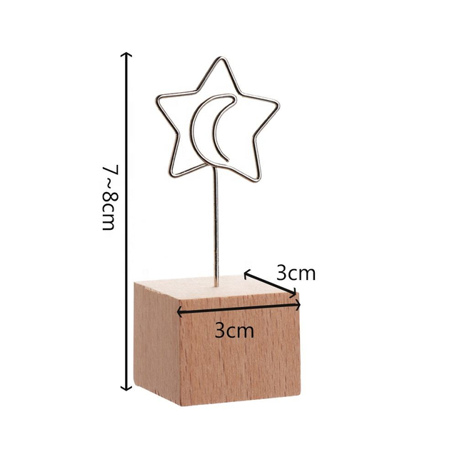 Creative Round Wooden Note Picture Frame Clip Table Number Wedding Photo Holder Photo Clip Memo Name Card