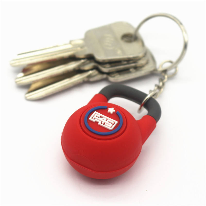 3D Mini Kettlebell Model Keychain Airtag Barbell PVC Soft Key Chain