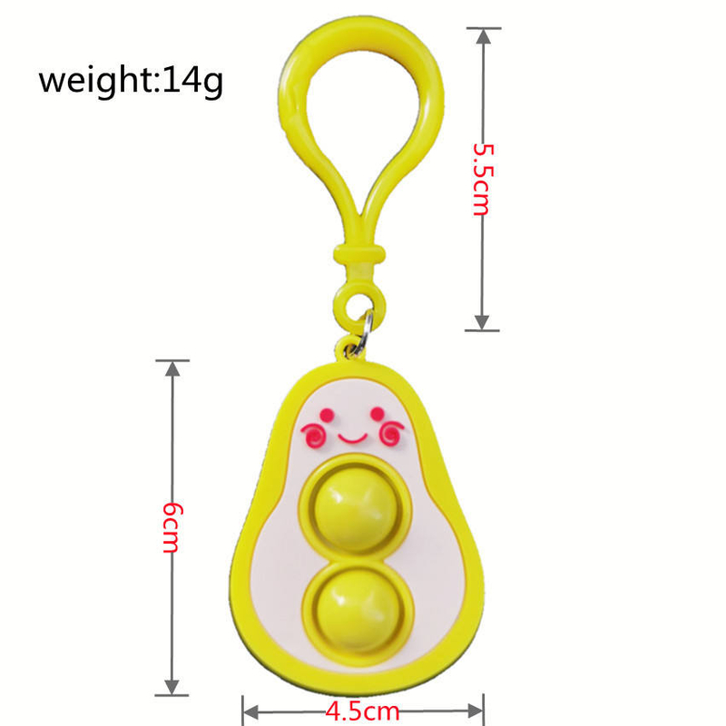 Avocado Bubble Fun Children's Toy Decompression Toys Pendant Avocado Silicone Keychain Avocado