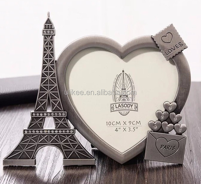 Wholesale Antique Crafts Paris Love Shape Tourism Souvenirs Vintage Metal Photo Frame