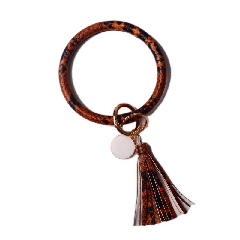 Bracelet With Tassel Hand Chain Bracelet Big Key ring PU Leather Wristlet Keychain Bracelet