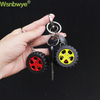 3d Mini High Quality 3D Keychain Customized Designer Color Gift Business Rubber Automobile Tire-shaped Key Ring Wheel Tyre Keyring Rubber Keychain
