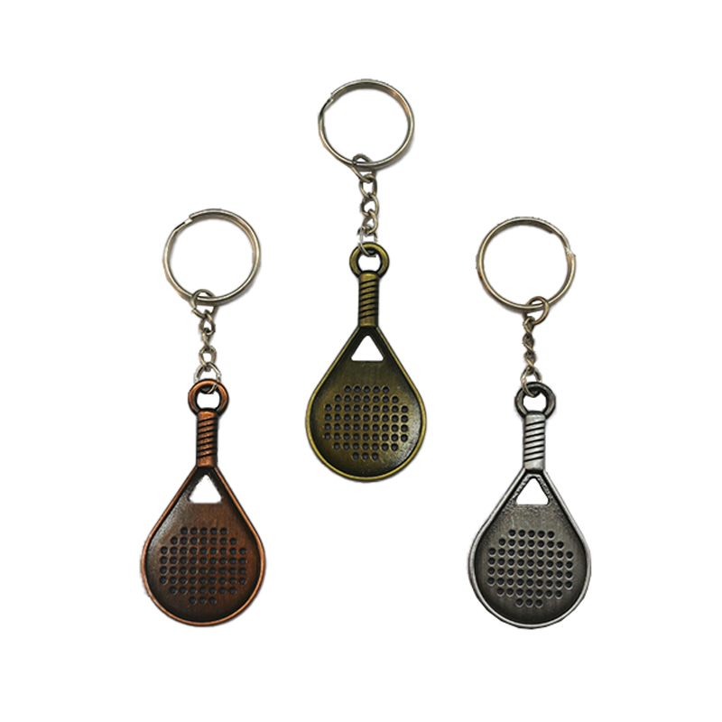 Hot sale 3d Tennis Ball Racket Keychain Gift Key Rings Metal Tennis Ball Split Ring Take the tennis
