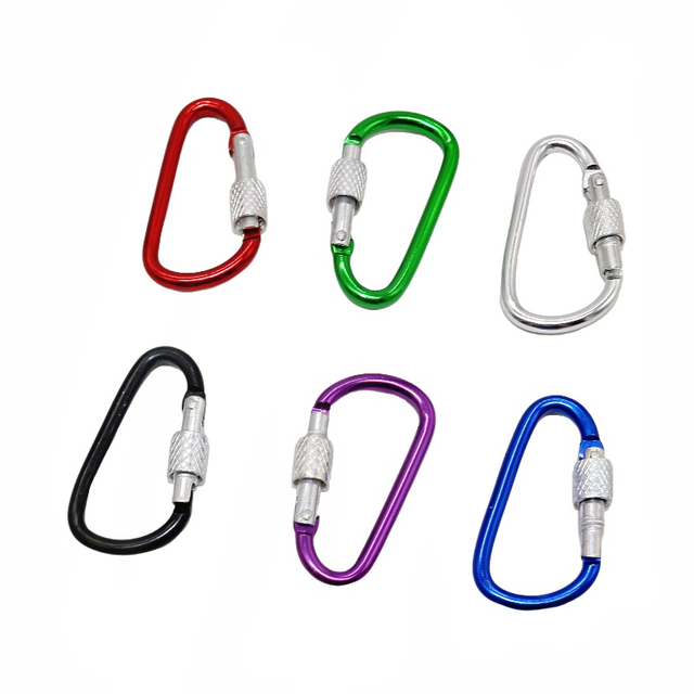 Metal Diy 3D Llaveros Business Steel Mini Mountaineering Buckle Hook Keychain Mountaineering Buckle Sun Screen Double sided Keychain