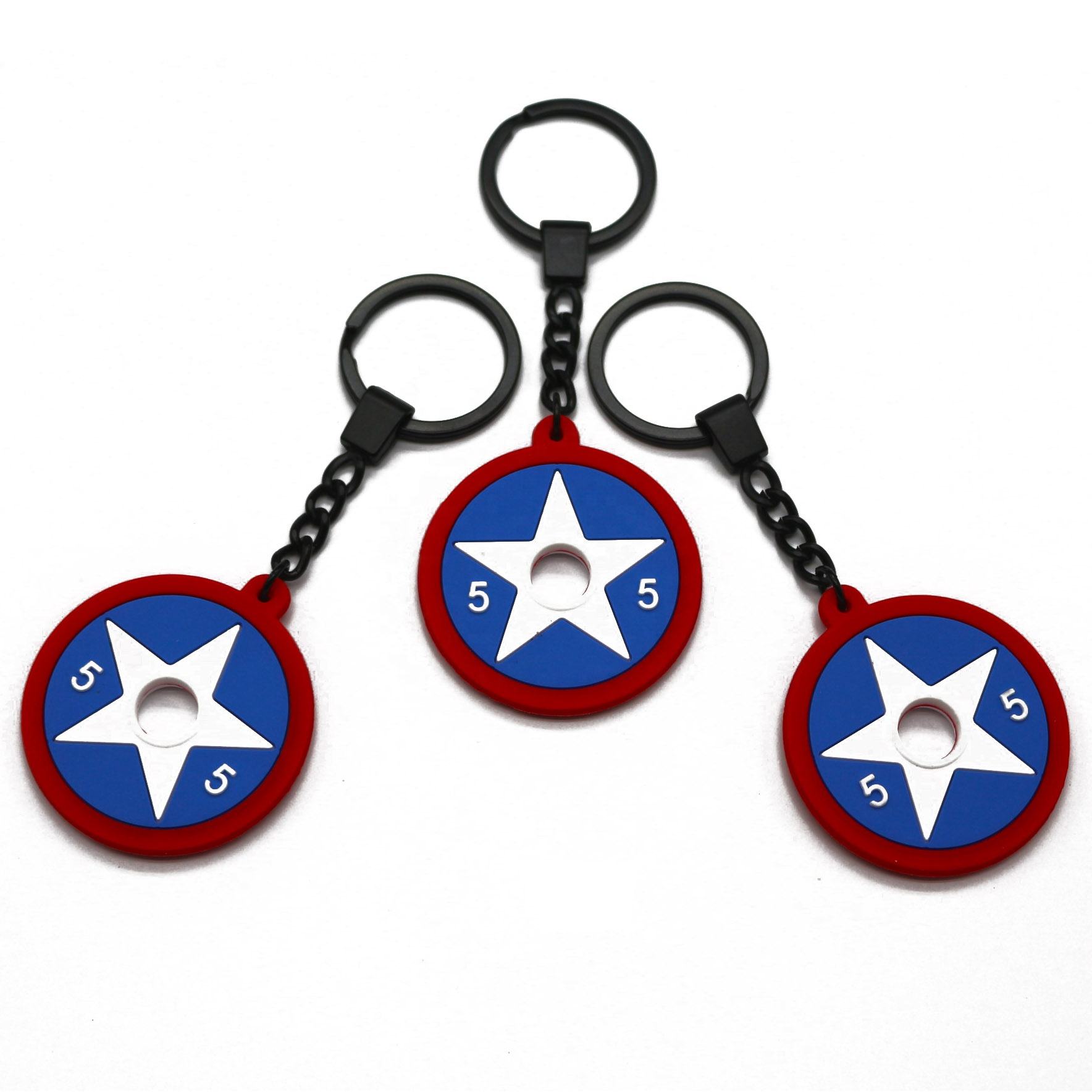 Wholesale High Quality Anti-lost Mini Barbell Piece Key Chains Key Rings Custom Logo