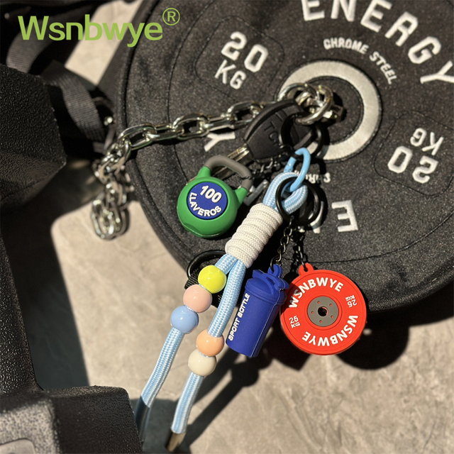 3piece Wsnbwye Creative Fitness Theme Kettlebell Dumbbell Piece Kettle 3-in-1 Key Weightlifting Outdoor Keychain Board Sports Style Multi-functional Fashion Practical Buckle for Backpack Hanging Gifts