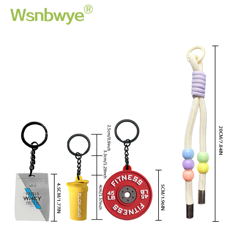 The Colorful Color Series Is Bright And Fashionable Colorful Beaded Beads Are Mixed And Matched with Key Chains And Keychains Fitness Equipment Weightlifting Kettlebells And Key Rings