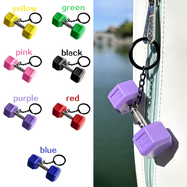 Home Gym Rubber Hex Dumbbell Sets LB Size KG Size Colored Custom-designed Rubber Hexagonal dumbbell Keychain