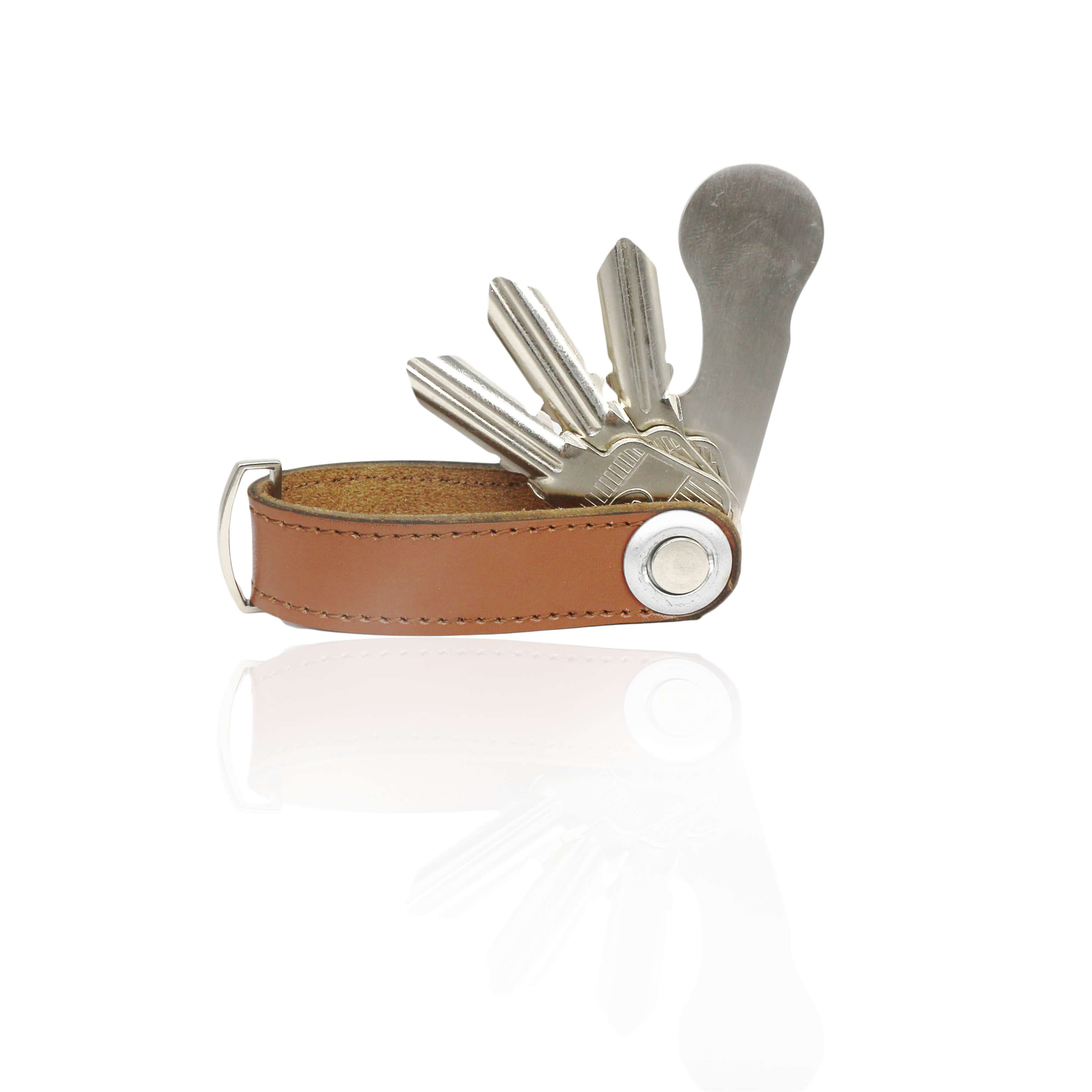 Custom Printed Logo Luxury Leather Keychain Organizer Smart Keychain Holder