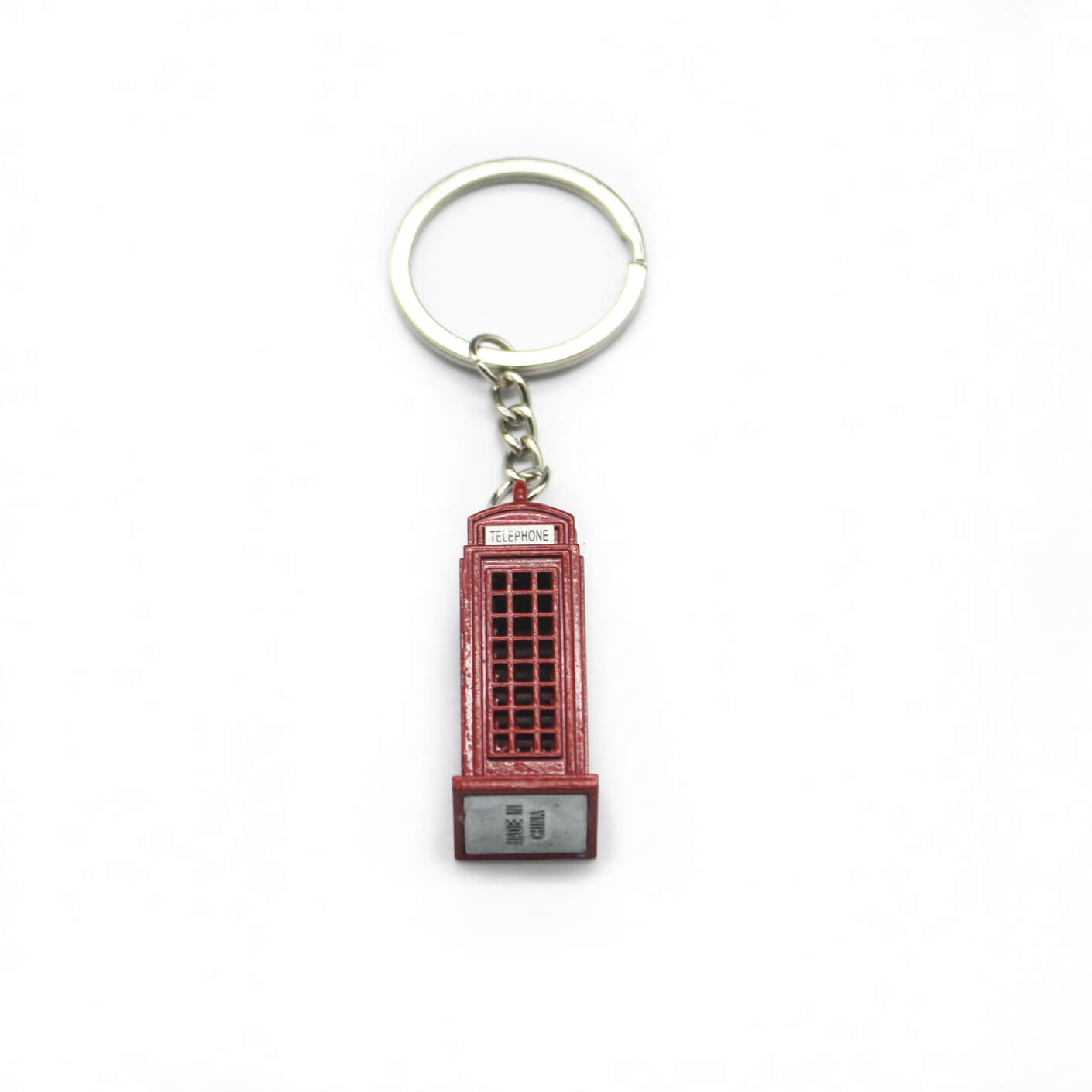 Vintage Bus Phone Booth 3D Metal Keychain