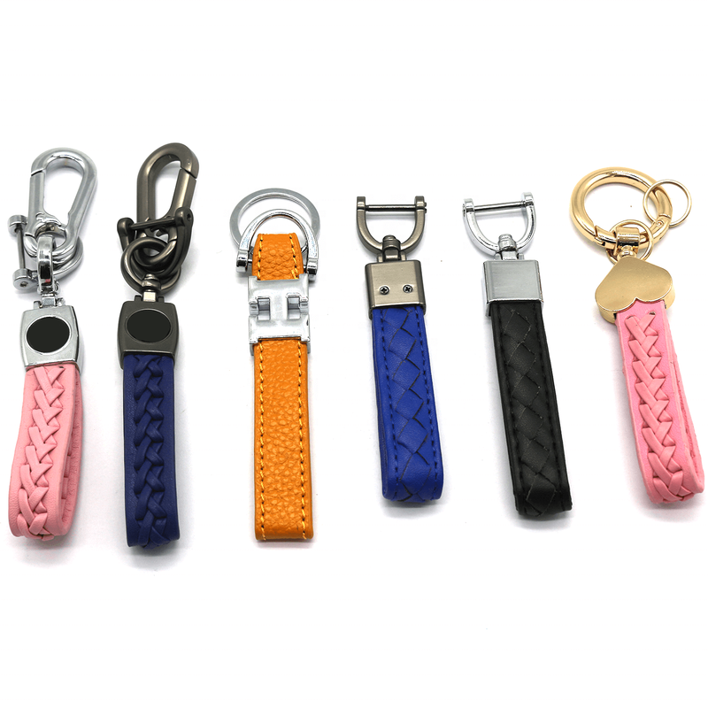 Women's Bag Charm Delicate Braided Leather Keychain