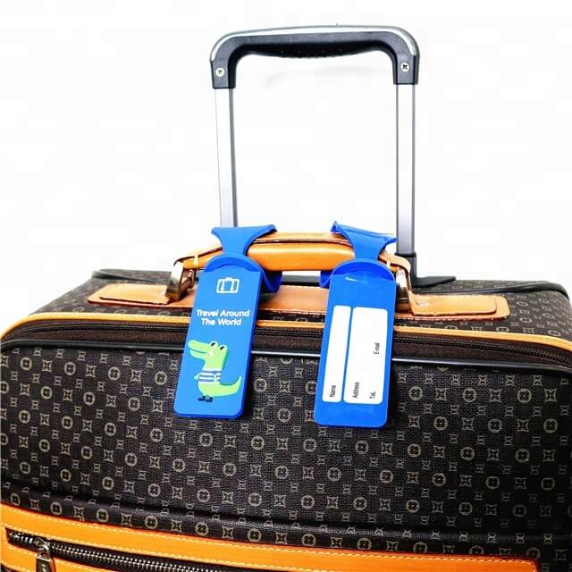 2D Logo Soft Pvc Rubber Travel Airplane Suitcase Luggage Name Tag