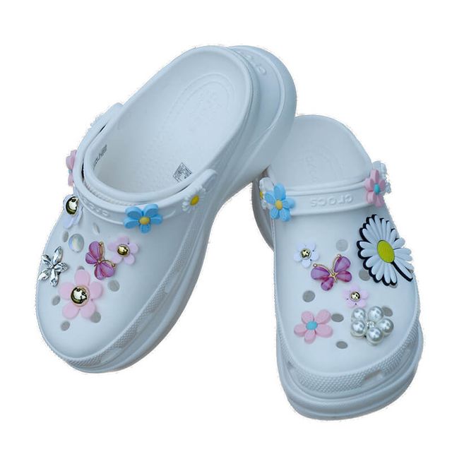 Floral Pattern Daisy Series Shoe Decoration Charms Crocs