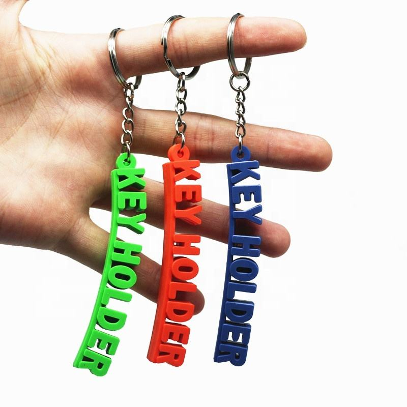 2d 3d Solid Letter Key Chain Custom Logo Rubber Keychains Soft PVC Keychain