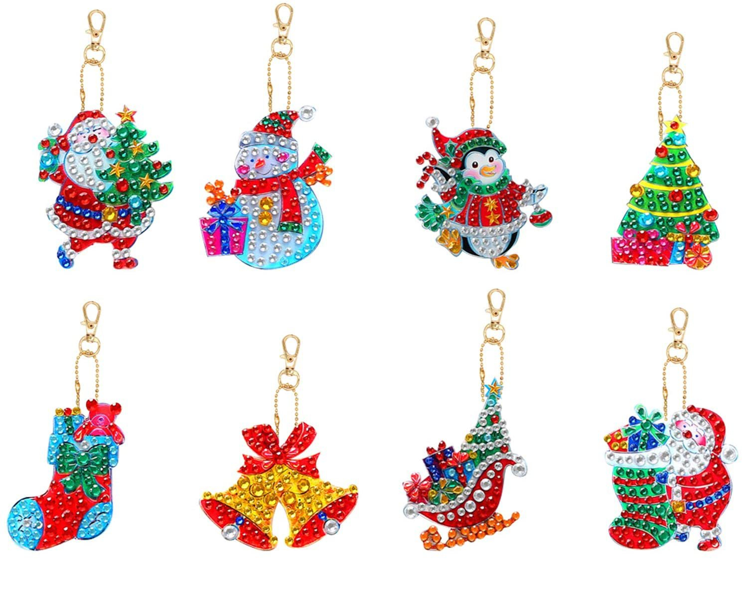 Double-sided Post Drill Owl Crystal Drill 5D Diamond Painting Keychain Kit Spot DIY Acrylic Keychain