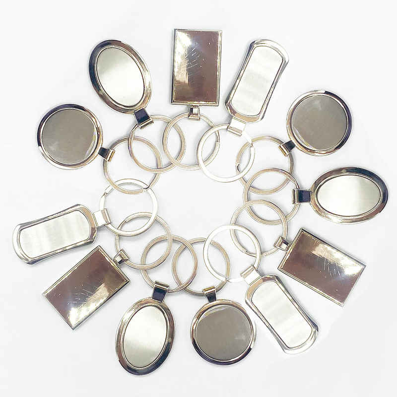 Custom Logo Mini Mirror Keyring Stainless Steel Mirror Metal Blank Keychain Metal Keychain