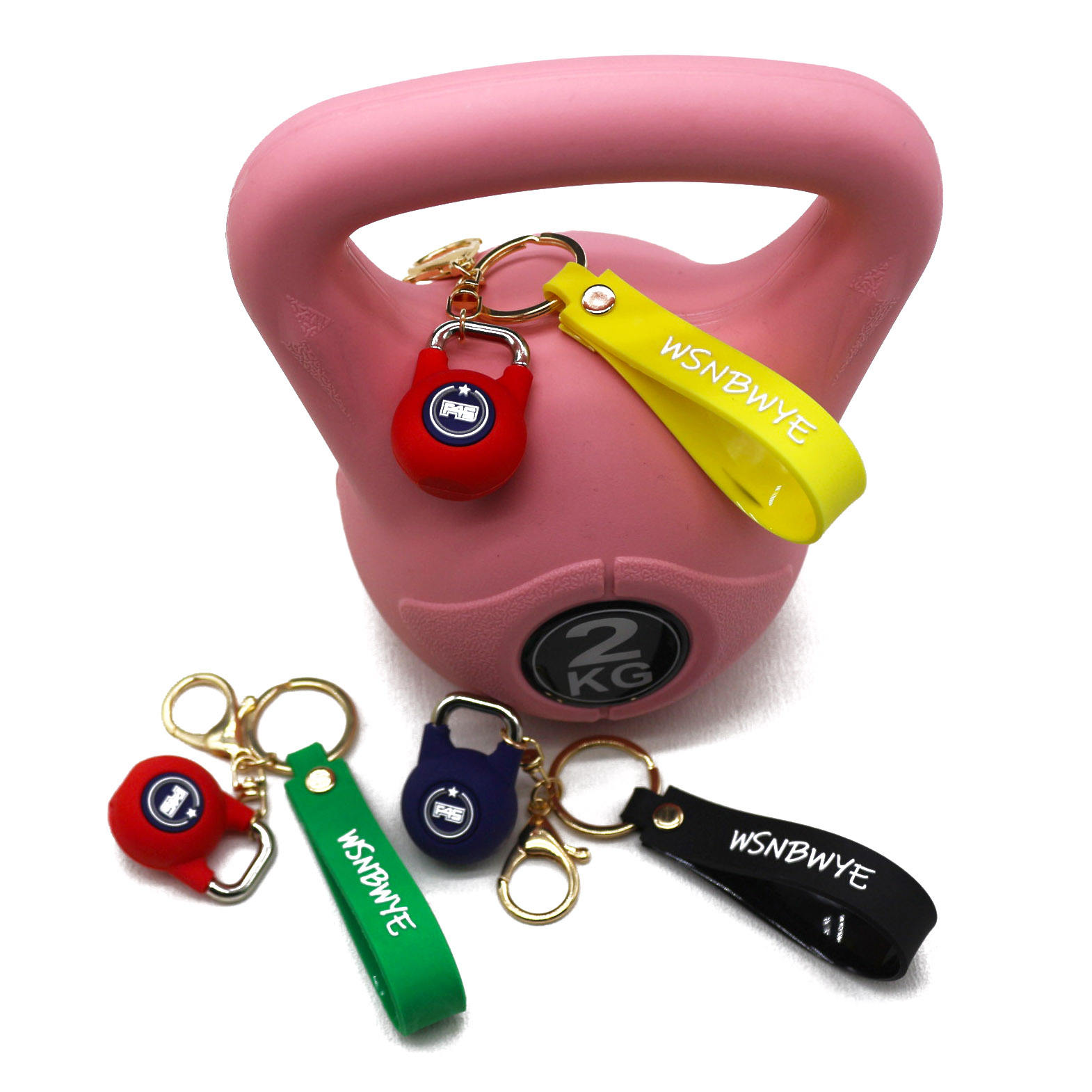 3D kettlebell model keychain rubber key chains custom Llavero con pesas rusas