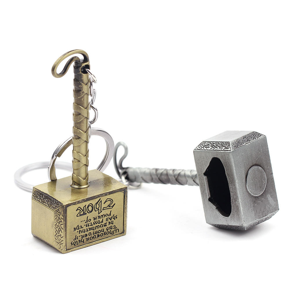 Simulation Thor's Hammer Keychain Metal Keychain Bottle Opener Keychain