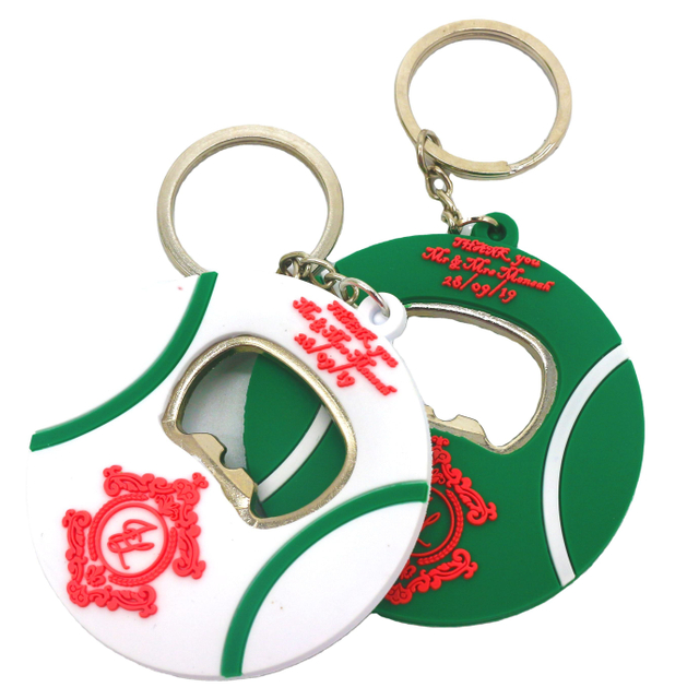Newest custom made beer keychain bottle opener with soft PVC coated