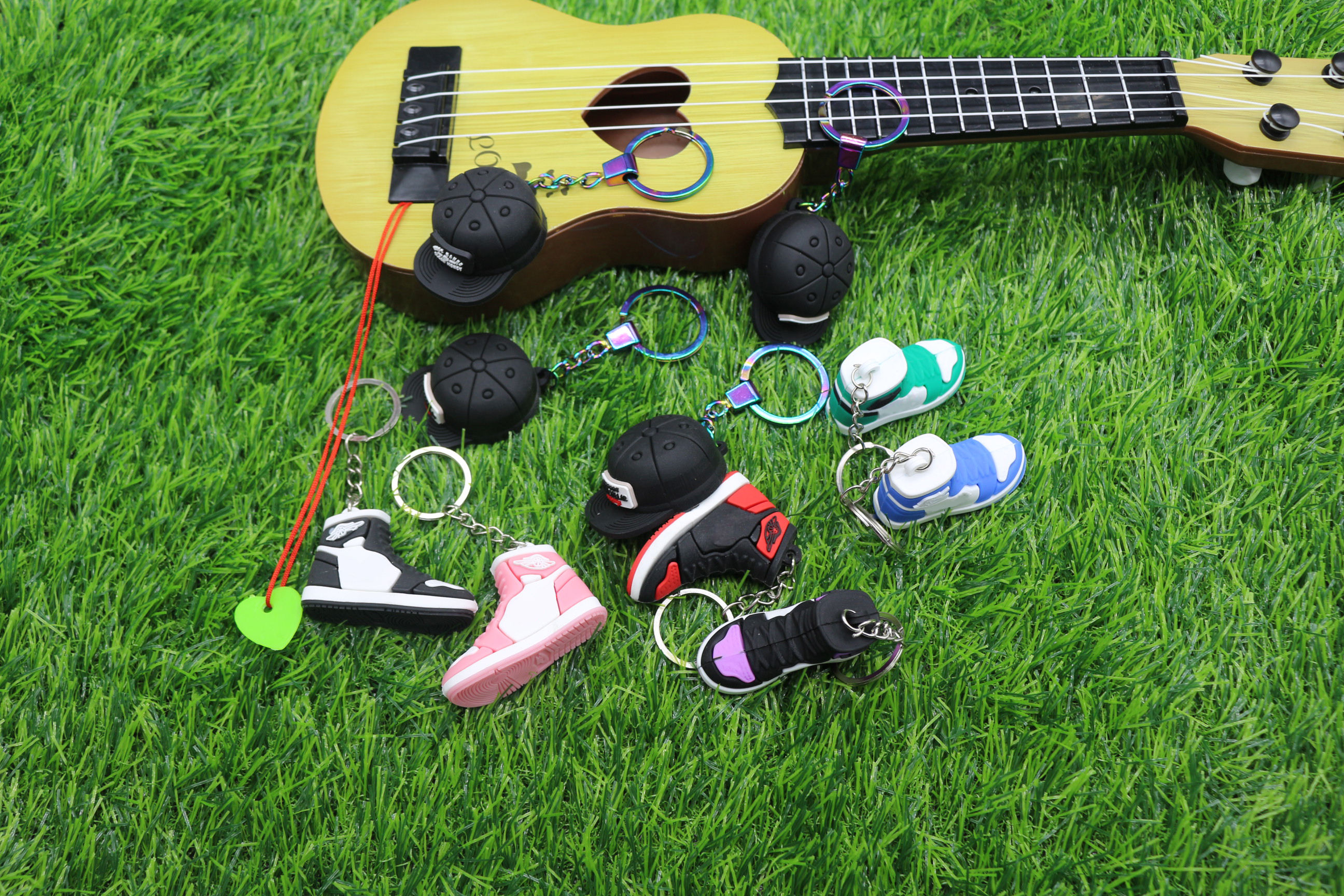 Sports Products Creative Gifts 3D Basketball Key Chain Accessories Mens Sneakers Shoe PVC Key Chains