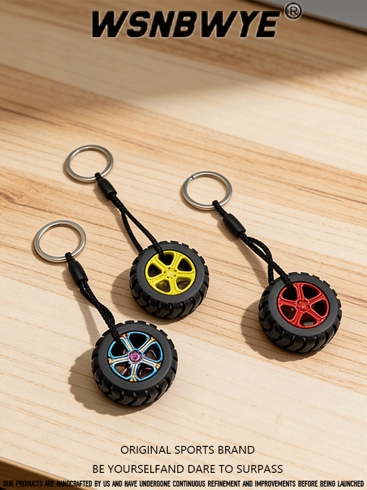 One Wheel Unicycle Electric Mouse Wheel Rotary Encoder Tire-shaped Key Ring Wheel Tyre Keyring Rubber Keychain